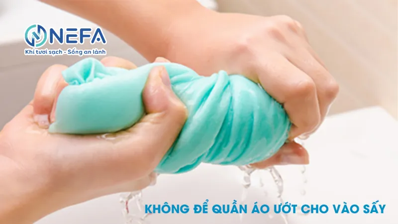 Không nên để quần áo ướt treo luôn vào tủ sấy