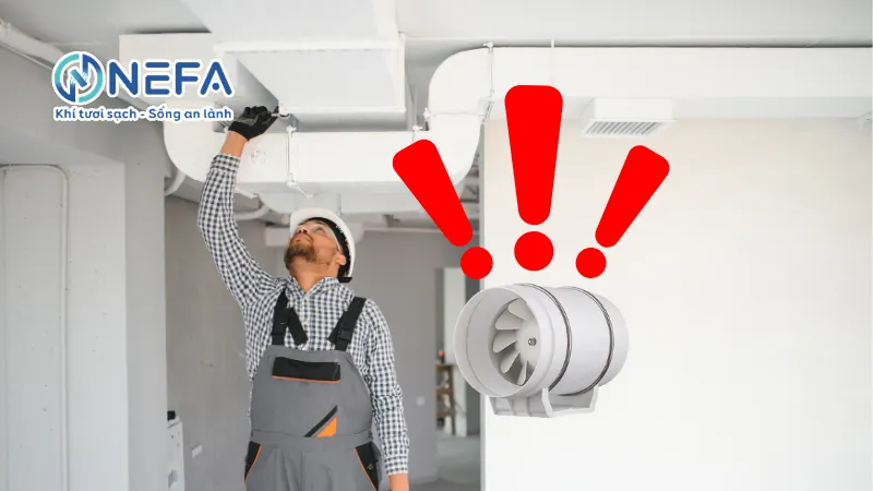 Một số lưu ý khi lắp quạt thông gió cho phòng kín