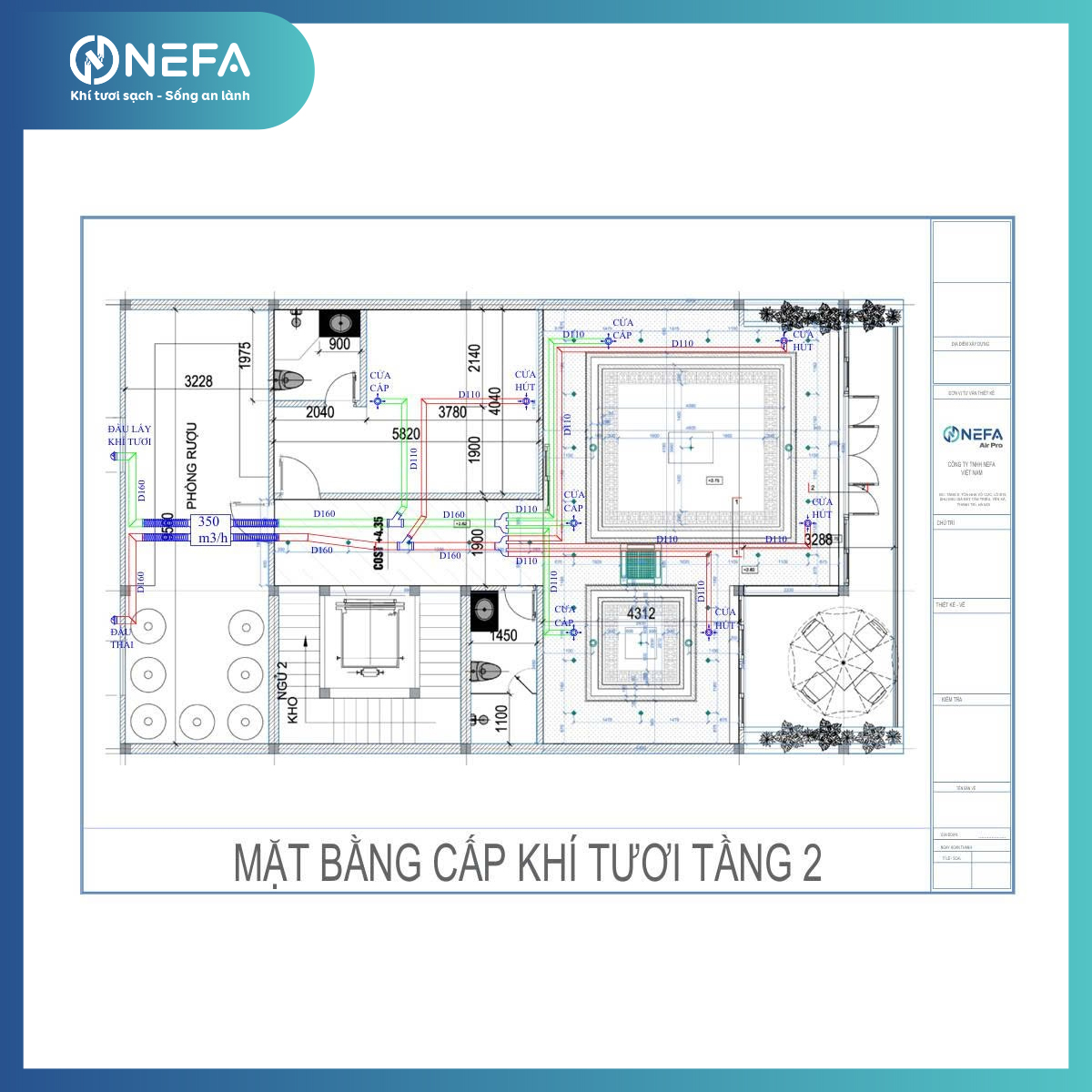 Bản vẽ lắp đặt hệ thống cấp khí tươi