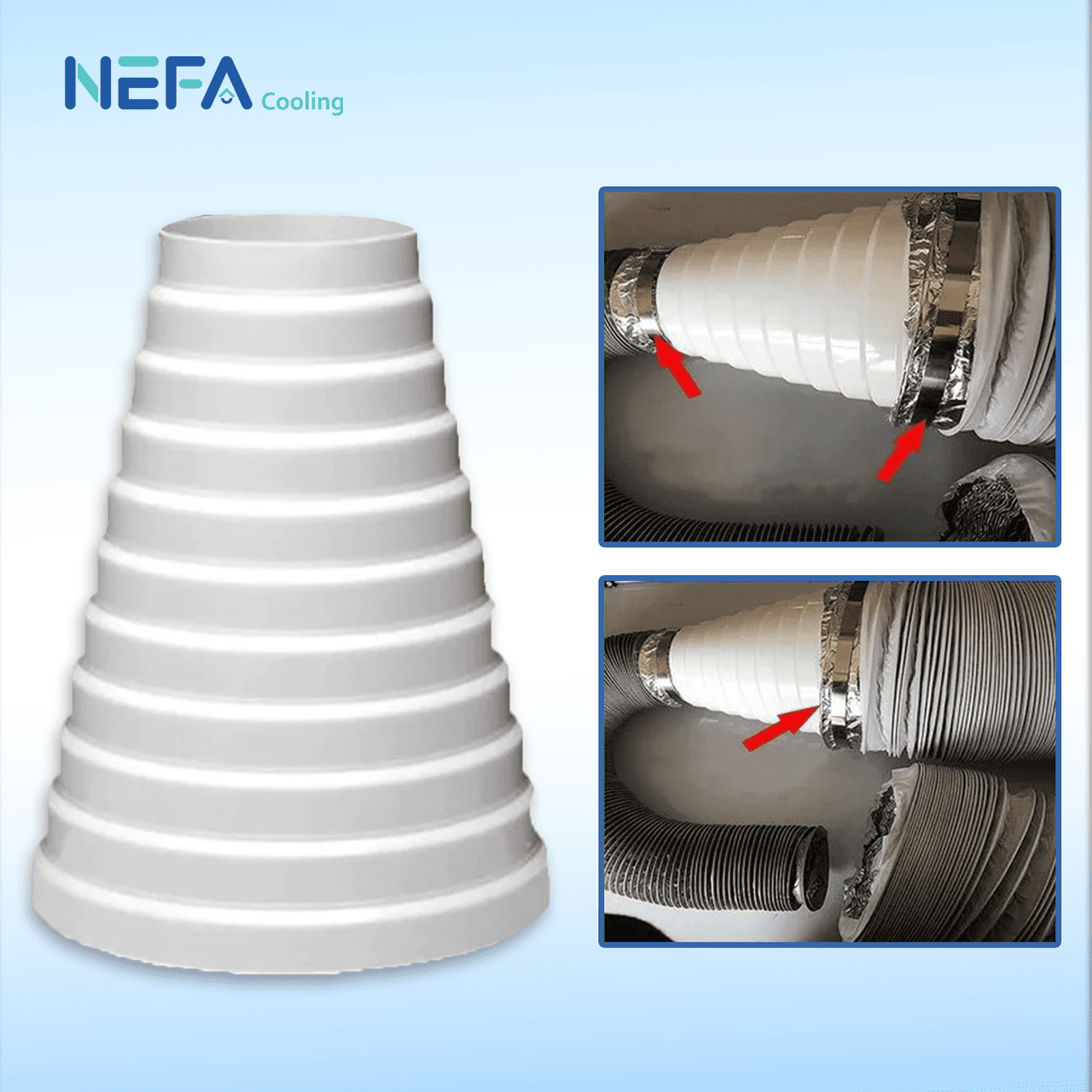 Côn Thu Quạt Thông Gió NEFA Cooling 200mm – về 80mm