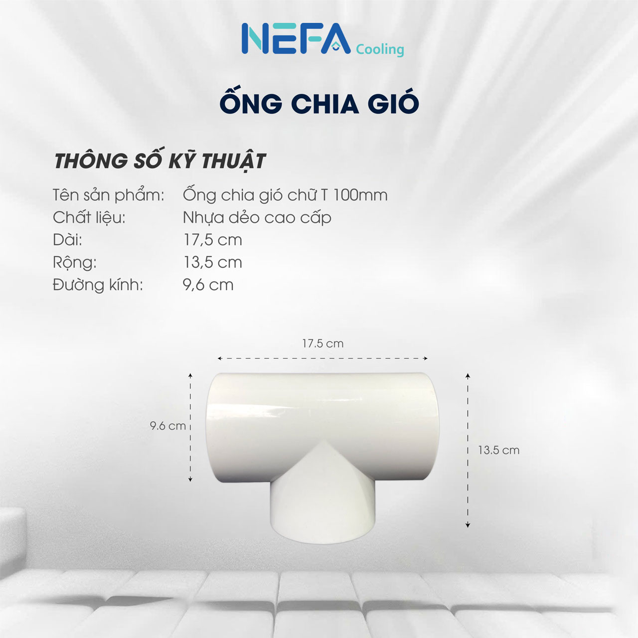 Ống chia gió chữ T 100mm – 150mm