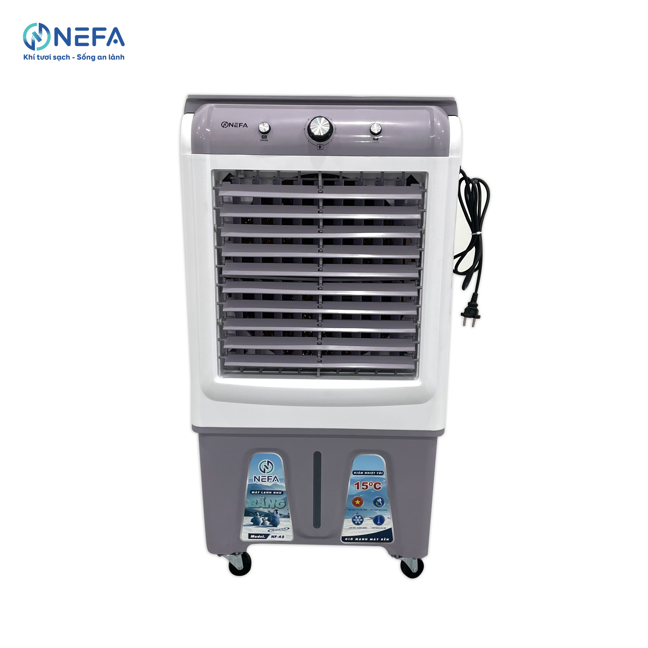 Quạt điều hòa hơi nước Nefa NF45 Cơ – Khiển – Plus