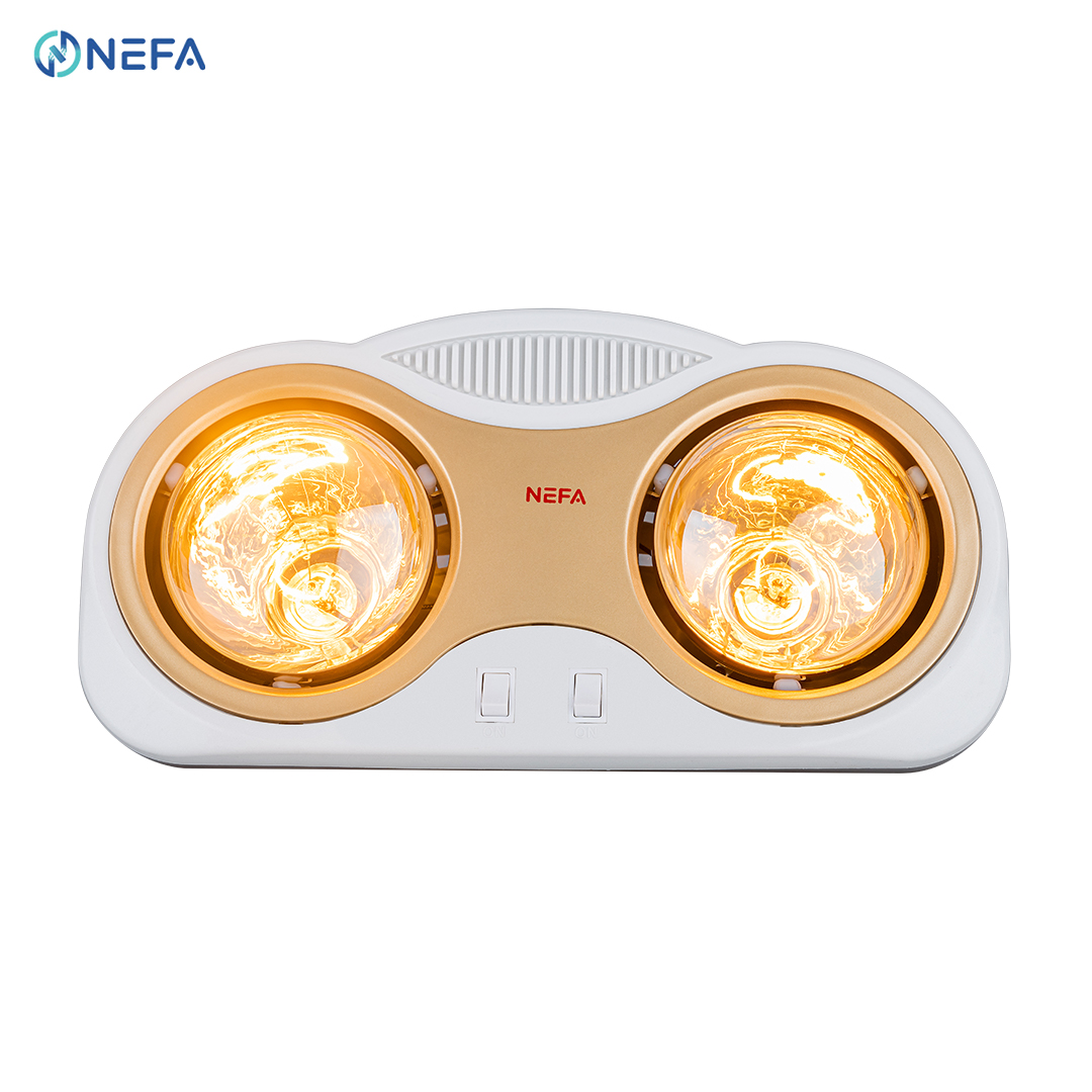 Đèn Sưởi Nhà Tắm 2 Bóng – Cong – NFC-2B