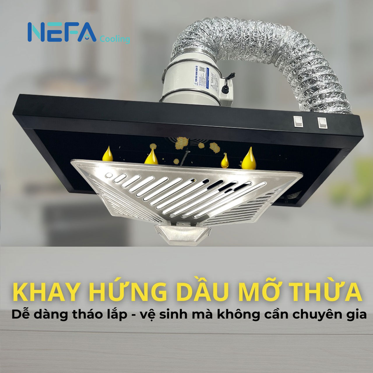 Khay hứng chụp dầu dễ lắp đặt