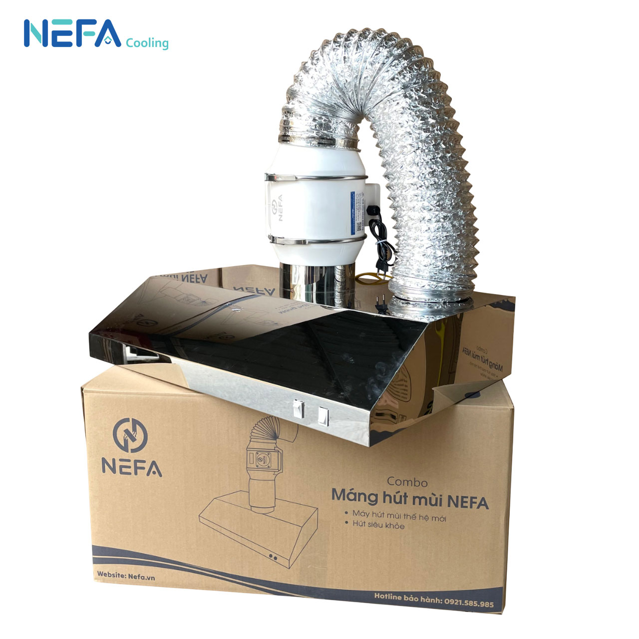 Combo Quạt Hút Mùi Máng Chụp Inox