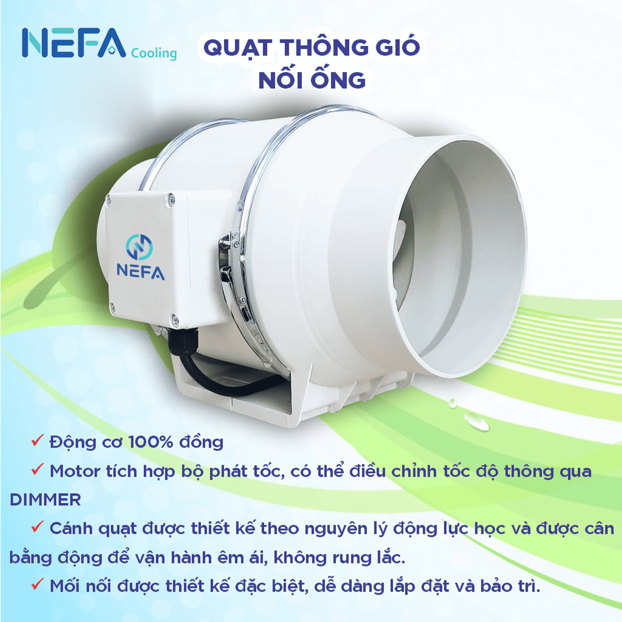 uu-diem-quat-thong-gio-hut-mui-nefa-hf Ưu điểm quạt thông gió hút mùi Nefa HF