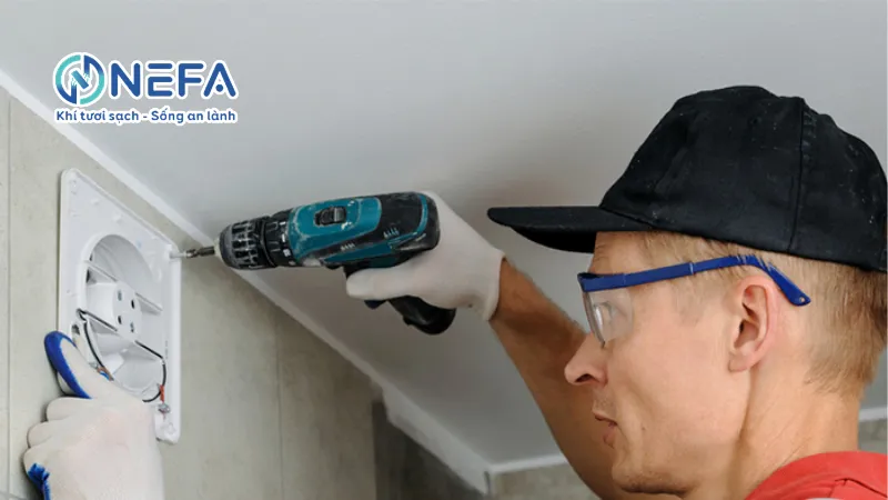 Hướng dẫn lắp quạt hút mùi nhà vệ sinh đúng kích thước