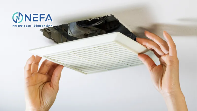 Cách lắp quạt hút mùi nhà vệ sinh âm trần