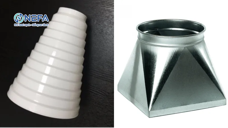 Côn thu quạt thông gió