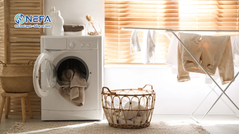 Sử dụng máy giặt và máy sấy ngoài trời