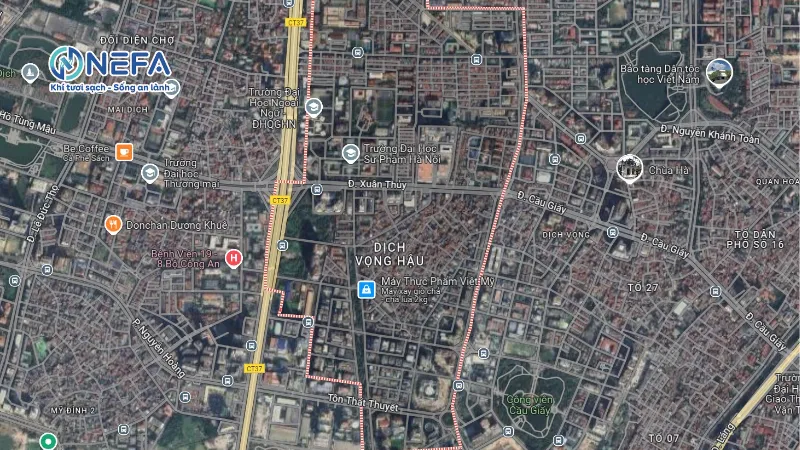 Khu vực hỗ trợ lắp đặt máy cấp khí tươi tại Cầu Giấy