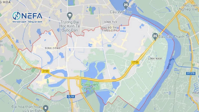 Khu vực hỗ trợ lắp đặt máy cấp khí tươi tại Hoàng Mai