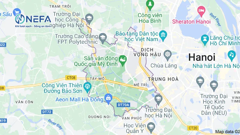 Khu vực hỗ trợ lắp đặt máy cấp khí tươi tại Nam Từ Liêm