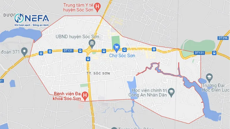 Khu vực hỗ trợ lắp đặt máy cấp khí tươi tại Sóc Sơn