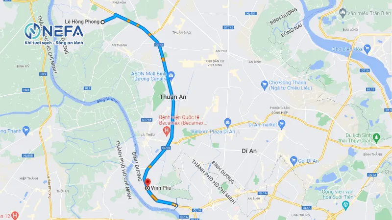 Các khu vực Nefa giao quạt hơi nước tại thành phố Thuận An