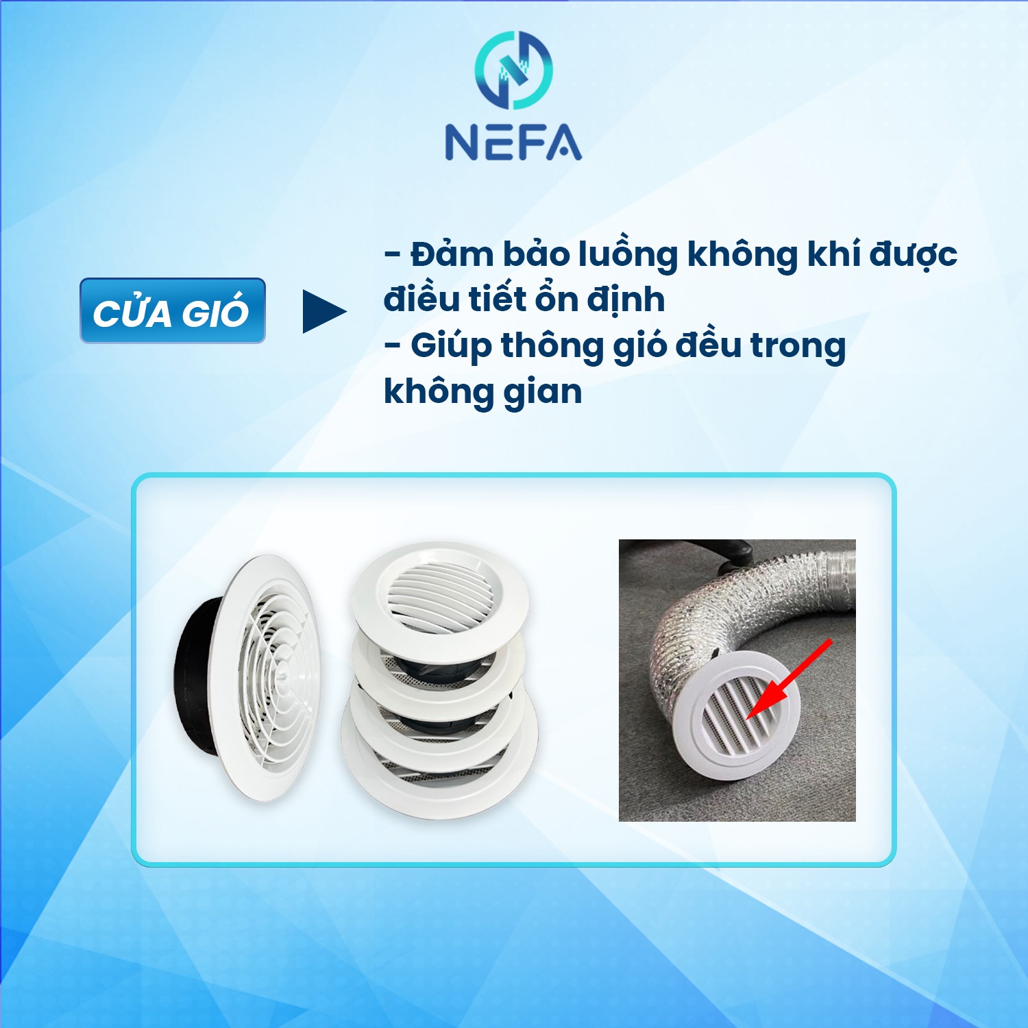Các phụ kiện quạt thông gió của NEFA