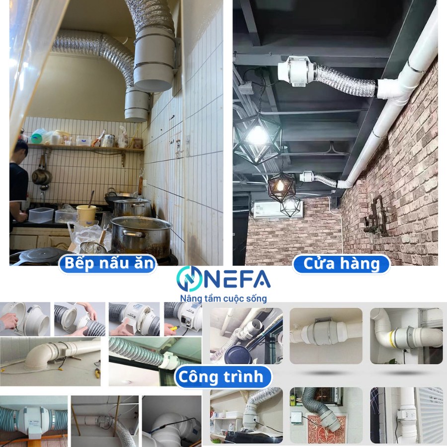 Công trình, nhà hàng hoặc khu công nghiệp đã được lắp đặt hệ thống thông gió của NEFA