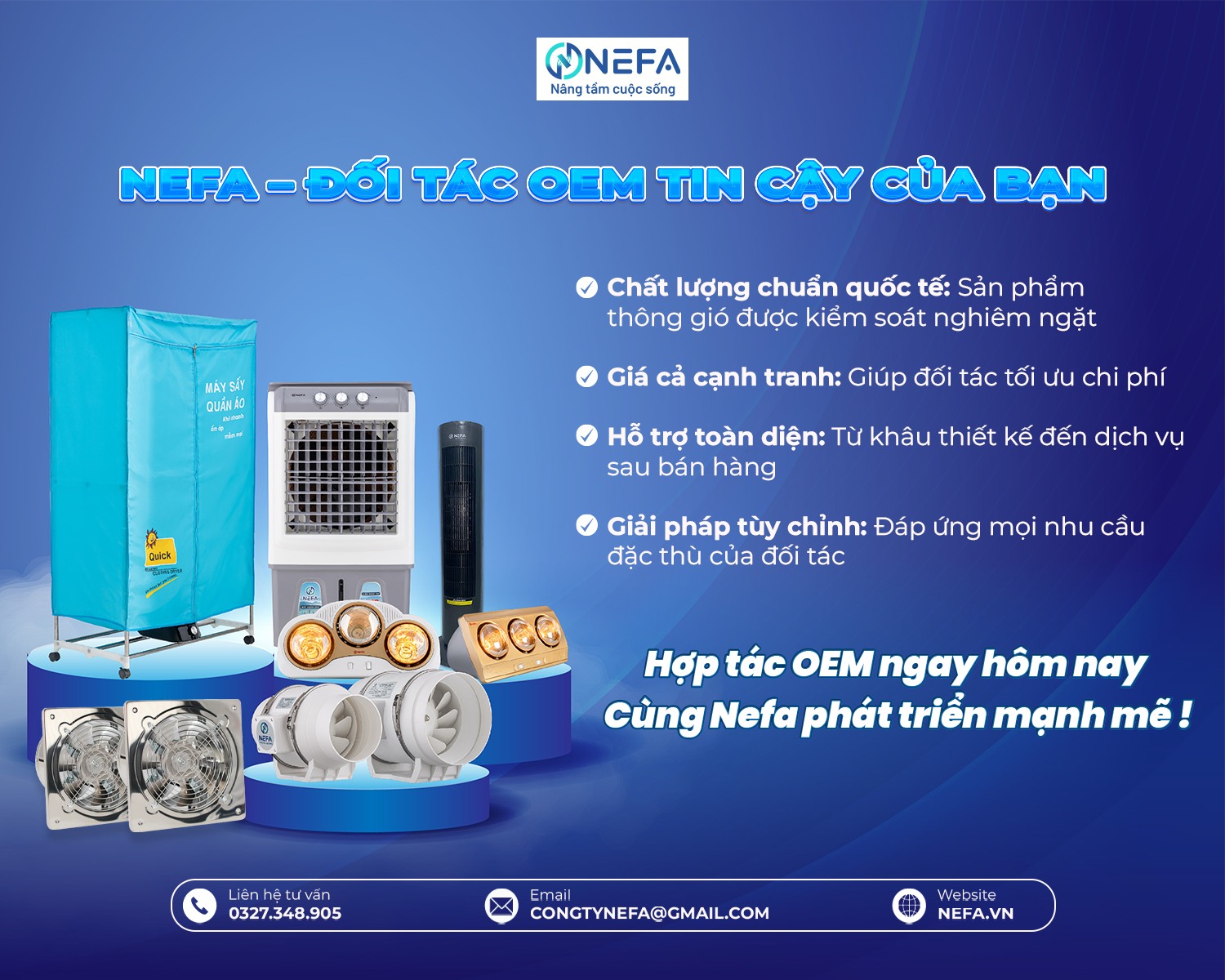 Tuyển đại lý Quạt thông gió hút mùi NEFA - Cùng NEFA phát triển mạnh mẽ.