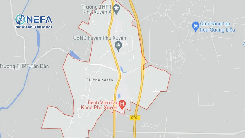 Khu vực hỗ trợ lắp đặt máy cấp khí tươi tại Phú Xuyên