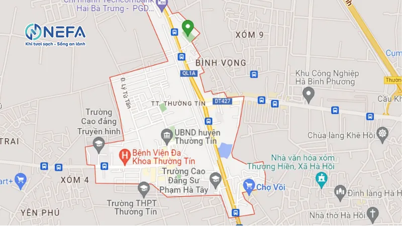 Khu vực hỗ trợ lắp đặt máy cấp khí tươi tại Thường Tín