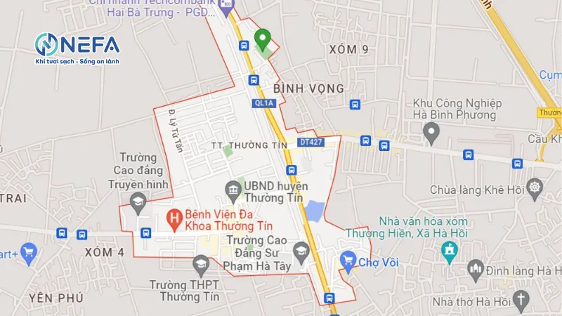 Các khu vực Nefa giao quạt thông gió tại quận Thường Tín