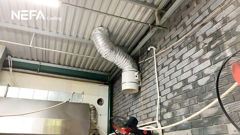Quy trình tư vấn mua và lắp đặt quạt thông gió hút mùi trọn gói tại NEFA Cooling.
