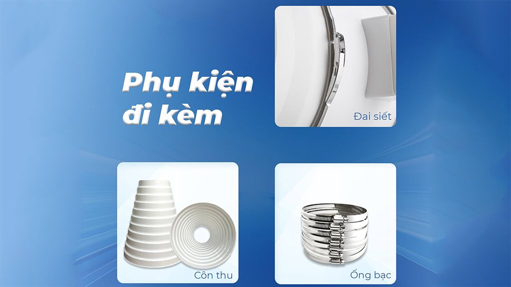Phụ kiện đi kèm khi mua quạt thông gió 2 chiều tại NEFA Cooling.