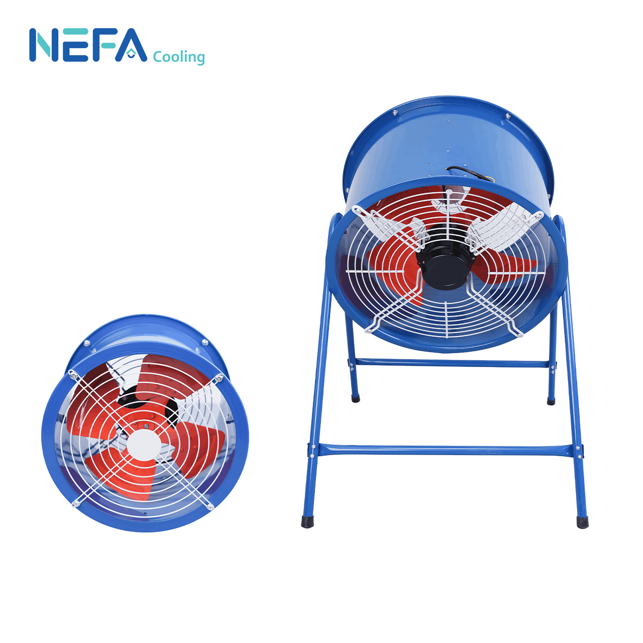 Quạt hút hướng trục công nghiệp NEFA SFG5-4 có trang bị lưới bảo vệ an toàn.